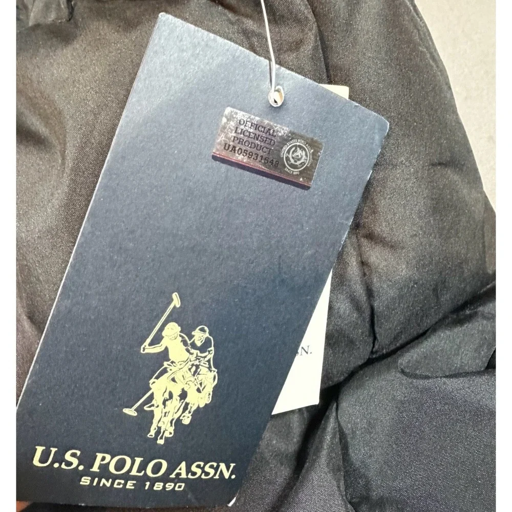 U.S.Polo Assn. Men's Black Winter Fall Full Zip Puffer Vest Jacket Size 2XL